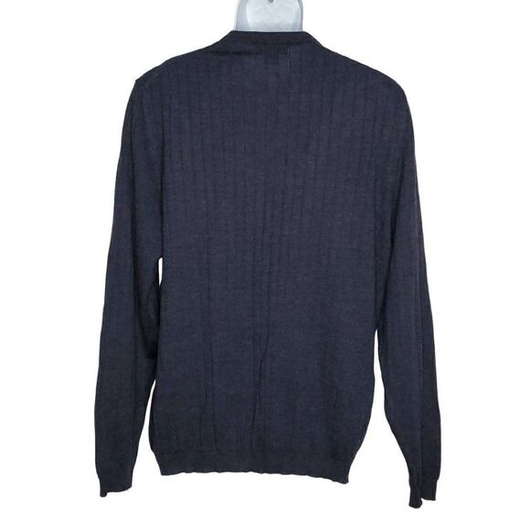 Brooks Brothers 346 Ribbed Fine Merino Wool Sweater L Light Weight Blue - Picture 3 of 5